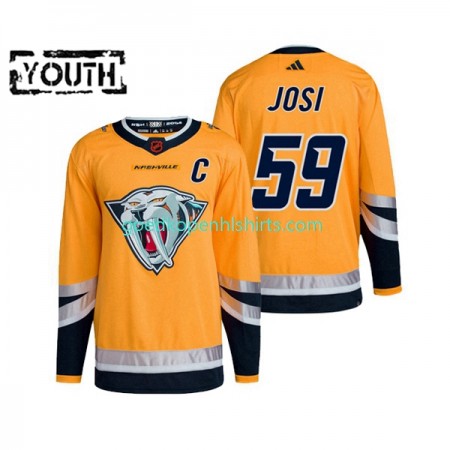 Nashville Predators Roman Josi 59 Adidas 2022-2023 Reverse Retro Geel Authentic Shirt - Kinderen